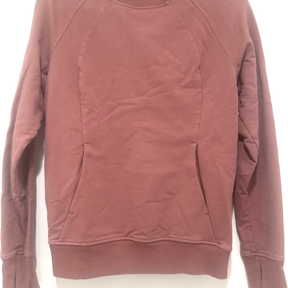 Lululemon Dusty Rose Crewneck Sweatshirt | Thumbholes | Size 2